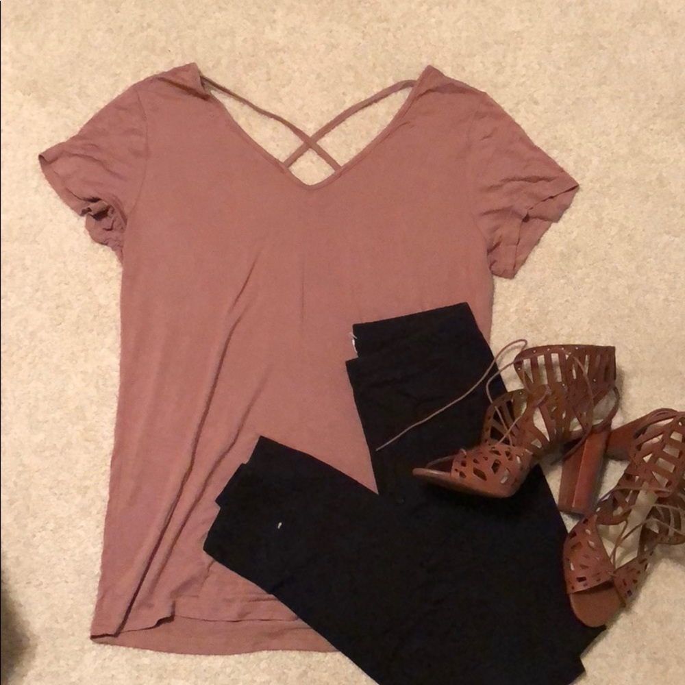 Shirt with criss-cross front